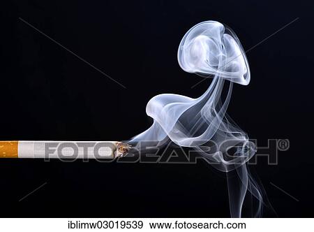 Stock Photo - Cigarette with smoke. Fotosearch