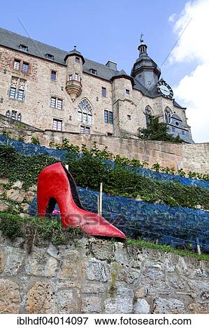 "Cinderella's slipper, Brothers Grimm, Marburger Schloss castle, Marburg, Hesse, Germany, Europe" View Large Photo Image Stock Photo - "Cinderella's slipper, Brothers Grimm, Marburger Schloss castle, Marburg, Hesse, Germany, Europe". Fotosearch
