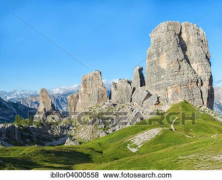 "Cinque Torri with blue sky, Dolomites, Veneto, Italy, Europe" View Large Photo Image Stock Photo - "Cinque Torri with blue sky, Dolomites, Veneto, Italy, Europe". Fotosearch