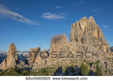 "Cinque Torri with blue sky, Dolomites, Veneto, Italy, Europe" View Large Photo Image Stock Photo - "Cinque Torri with blue sky, Dolomites, Veneto, Italy, Europe". Fotosearch