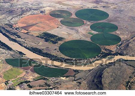 "Circular fields, created by irrigation, alongside the Oranje River, Karoo Halbwuste, Gariepdam, Free State Province, South Africa, Africa" View Large Photo Image Picture - "Circular fields, created by irrigation, alongside the Oranje River, Karoo Halbwuste, Gariepdam, Free State Province, South Africa, Africa". Fotosearch