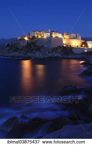 "Citadel at night, Calvi, Balagne, Corsica, France, Europe" View Large Photo Image Stock Photo - "Citadel at night, Calvi, Balagne, Corsica, France, Europe". Fotosearch