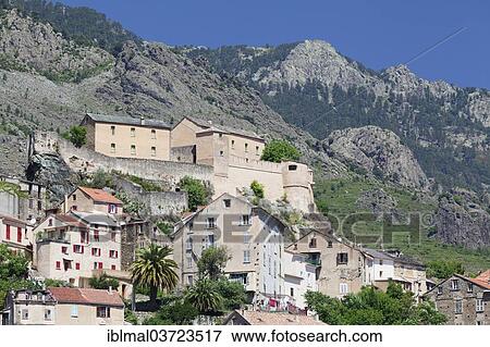 Citadel De Corte Corte Corcega Francia Europe Coleccion De Foto Iblmal Fotosearch