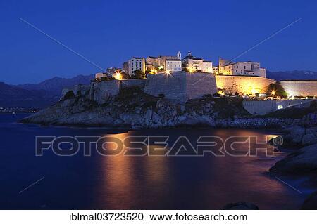 "Citadel of Calvi at night, Calvia, Corsica, France, Europe" View Large Photo Image Stock Image - "Citadel of Calvi at night, Calvia, Corsica, France, Europe". Fotosearch
