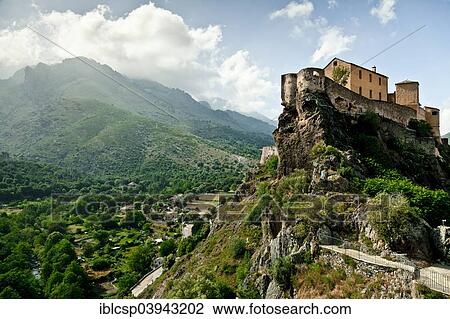 Stock Image - "Citadel of Corte, Corte, Corsica, France, Europe". Fotosearch