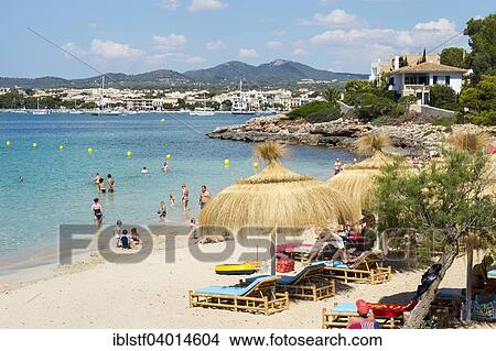 "City beach of Porto Colom, Majorca, Balearic Islands, Spain, Europe" View Large Photo Image Picture - "City beach of Porto Colom, Majorca, Balearic Islands, Spain, Europe". Fotosearch
