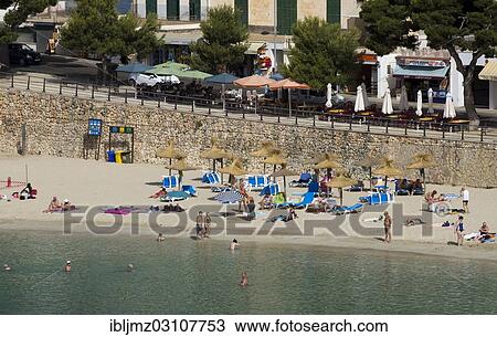 "City beach, Portocristo, Mallorca, Majorca, Balearic Islands, Spain, Europe" View Large Photo Image Stock Image - "City beach, Portocristo, Mallorca, Majorca, Balearic Islands, Spain, Europe". Fotosearch
