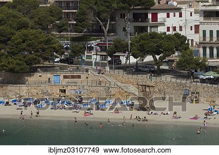 "City beach, Portocristo, Mallorca, Majorca, Balearic Islands, Spain, Europe" View Large Photo Image Stock Photo - "City beach, Portocristo, Mallorca, Majorca, Balearic Islands, Spain, Europe". Fotosearch