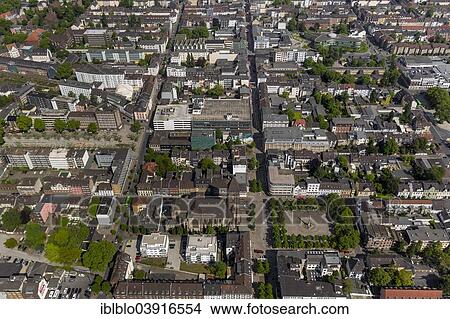 Picture - "City center, aerial view, Oberhausen, Ruhr district, North Rhine-Westphalia, Germany, Europe". Fotosearch