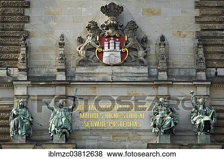 Stock Photo - "City coat of arms, City Hall, Hamburg, Germany, Europe". Fotosearch