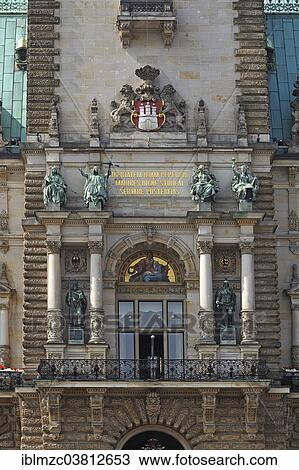"City coat of arms on tower, City Hall, Hamburg, Germany, Europe" View Large Photo Image Stock Image - "City coat of arms on tower, City Hall, Hamburg, Germany, Europe". Fotosearch