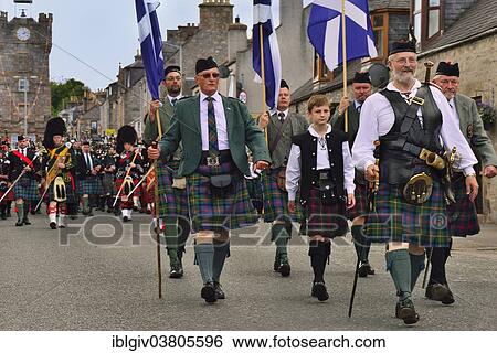 "City dignitaries leading the parade of pipe bands, Dufftown, Moray, Highlands, Scotland, United Kingdom, Europe" View Large Photo Image Stock Photograph - "City dignitaries leading the parade of pipe bands, Dufftown, Moray, Highlands, Scotland, United Kingdom, Europe". Fotosearch