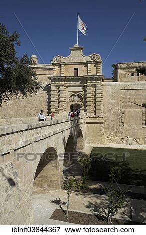 "City Gate of Mdina, Malta, Europe" View Large Photo Image Stock Photo - "City Gate of Mdina, Malta, Europe". Fotosearch