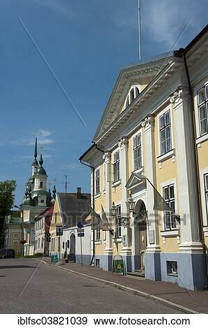 Stock Photo - "City Hall and St. Catherine's Church, Parnu, Estonia, Baltic States, Europe". Fotosearch