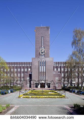 Stock Image - "City Hall, architect Fritz Hoger, Wilhelmshaven, Lower Saxony, Germany, Europe". Fotosearch