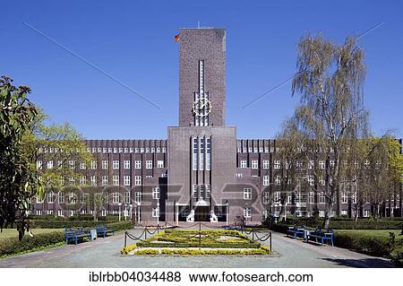 Stock Photo - "City Hall, architect Fritz Hoger, Wilhelmshaven, Lower Saxony, Germany, Europe". Fotosearch