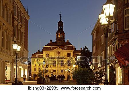 "City Hall at dusk, historic center, Luneburg, Lower Saxony, Germany, Europe" View Large Photo Image Stock Photography - "City Hall at dusk, historic center, Luneburg, Lower Saxony, Germany, Europe". Fotosearch