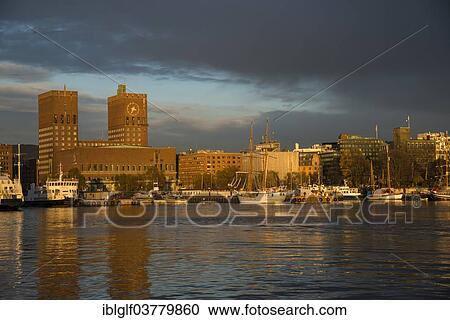 Stock Image - "City hall, Oslo, Norway, Europe". Fotosearch