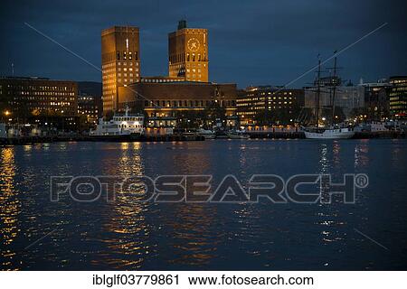Stock Image - "City hall, Oslo, Norway, Europe". Fotosearch
