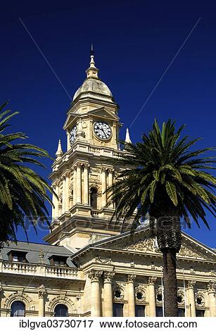 "City Hall tower with a marble pediment, Cape Town City Hall, Cape Town, Western Cape, South Africa, Africa" View Large Photo Image Stock Photo - "City Hall tower with a marble pediment, Cape Town City Hall, Cape Town, Western Cape, South Africa, Africa". Fotosearch