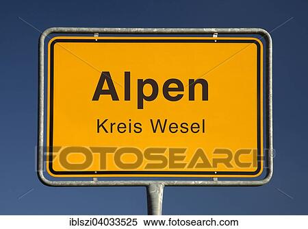 "City limits sign, Alpen or Alps, district of Wesel, North Rhine-Westphalia, Germany, Europe" View Large Photo Image Stock Photography - "City limits sign, Alpen or Alps, district of Wesel, North Rhine-Westphalia, Germany, Europe". Fotosearch