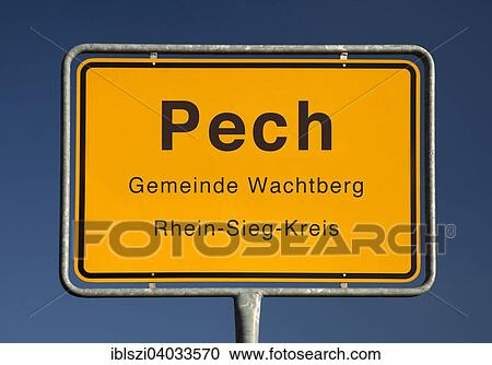 "City limits sign, Pech or bad luck, Wachtberglifte, Rhein-Sieg-Kreis, North Rhine-Westphalia, Germany, Europe" View Large Photo Image Stock Image - "City limits sign, Pech or bad luck, Wachtberglifte, Rhein-Sieg-Kreis, North Rhine-Westphalia, Germany, Europe". Fotosearch