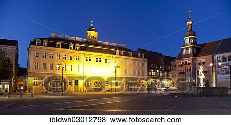 Stock Photo - "City Palace and City Hall on Markt square, Thuringer Wald, Eisenach, Thuringia, Germany, Europe". Fotosearch