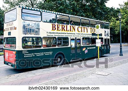 Stock Photo - "City tour bus in Berlin-Tiergarten, Berlin, Germany, Europe". Fotosearch