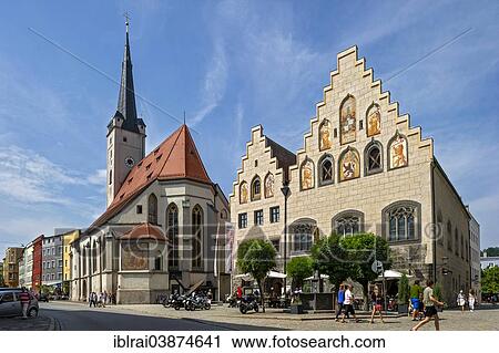 "City tower with the Church of Our Lady, Town Hall, historic Schranne or granary, Marienplatz square, historic town centre, Wasserburg am Inn, Upper Bavaria, Bavaria, Germany, Europe" View Large Photo Image Stock Image - "City tower with the Church of Our Lady, Town Hall, historic Schranne or granary, Marienplatz square, historic town centre, Wasserburg am Inn, Upper Bavaria, Bavaria, Germany, Europe". Fotosearch