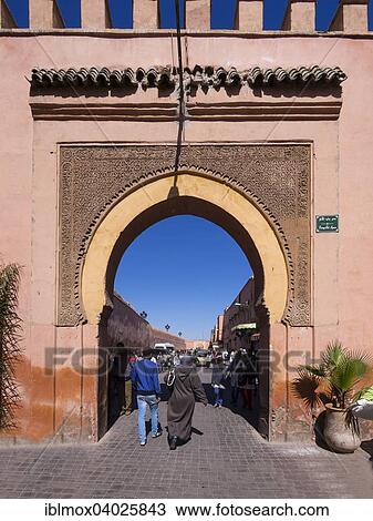 "City walls and entrance to the historic Medina, Marrakech, Marrakesh-Tensift-El Haouz, Morocco, Africa" View Large Photo Image Stock Image - "City walls and entrance to the historic Medina, Marrakech, Marrakesh-Tensift-El Haouz, Morocco, Africa". Fotosearch