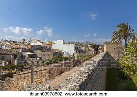 "City walls and roofs of the historic centre, Alcudia, Majorca, Balearic Islands, Spain, Europe" View Large Photo Image Stock Image - "City walls and roofs of the historic centre, Alcudia, Majorca, Balearic Islands, Spain, Europe". Fotosearch