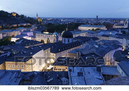 "Cityscape at dusk, Salzburg, Salzburg State, Austria, Europe" View Large Photo Image Stock Photo - "Cityscape at dusk, Salzburg, Salzburg State, Austria, Europe". Fotosearch