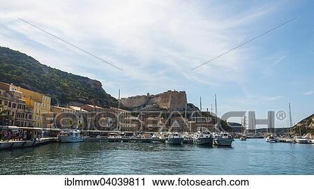 "Cityscape, castle and harbor, Bonifacio, Corsica, France, Europe" View Large Photo Image Stock Image - "Cityscape, castle and harbor, Bonifacio, Corsica, France, Europe". Fotosearch