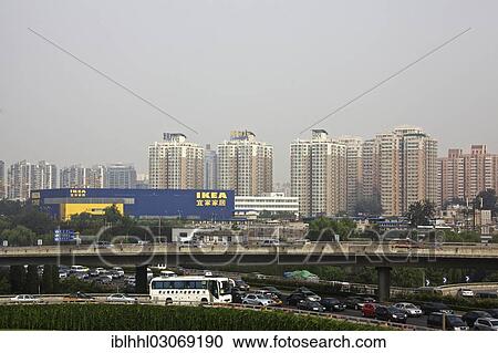Stock Image - "Cityscape of Beijing, Beijing, China, People's Republic of China, Asia". Fotosearch