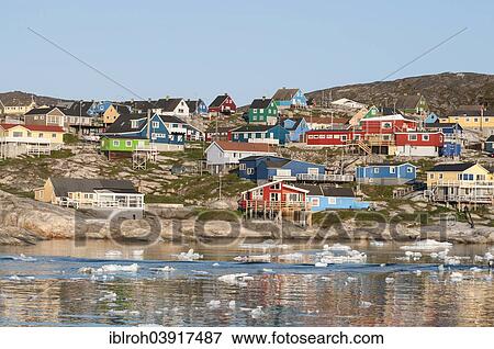 "Cityscape of Ilulissat, West Greenland, Greenland, North America" View Large Photo Image Stock Photo - "Cityscape of Ilulissat, West Greenland, Greenland, North America". Fotosearch