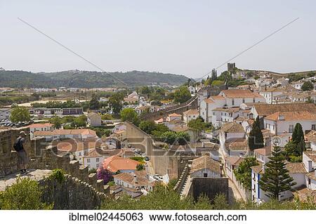 "Cityscape of Obidos from the city wall, Castelo de Obidos, Obidos Castle, Obidos, Leiria District, Pinhal Litoral, Portugal, Europe" View Large Photo Image Stock Image - "Cityscape of Obidos from the city wall, Castelo de Obidos, Obidos Castle, Obidos, Leiria District, Pinhal Litoral, Portugal, Europe". Fotosearch