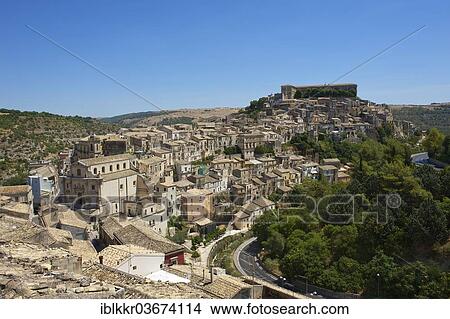 Picture - "Cityscape, Ragusa Ibla, Ragusa, Ragusa Province, Sicily, Italy, Europe". Fotosearch