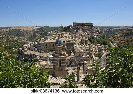 Stock Photograph - "Cityscape, Ragusa Ibla, Ragusa, Ragusa Province, Sicily, Italy, Europe". Fotosearch