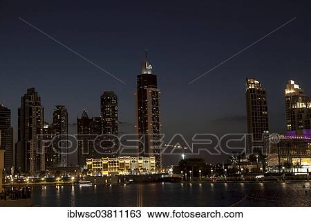 "Cityscape, Skyscrapers, night scene, Dubai, United Arab Emirates, Asia" View Large Photo Image Stock Image - "Cityscape, Skyscrapers, night scene, Dubai, United Arab Emirates, Asia". Fotosearch