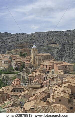 "Cityscape with cathedral and castle, Albarracin, Aragon, Spain, Europe" View Large Photo Image Stock Image - "Cityscape with cathedral and castle, Albarracin, Aragon, Spain, Europe". Fotosearch