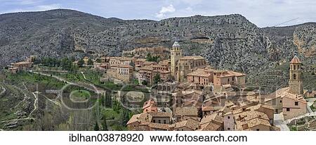 "Cityscape with cathedral and castle, Albarracin, Aragon, Spain, Europe" View Large Photo Image Stock Image - "Cityscape with cathedral and castle, Albarracin, Aragon, Spain, Europe". Fotosearch