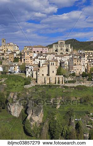 "Cityscape with cathedral, Jucar river gorge, Cuenca, UNESCO World Heritage Site, Castilla La Mancha, Spain, Europe" View Large Photo Image Stock Photo - "Cityscape with cathedral, Jucar river gorge, Cuenca, UNESCO World Heritage Site, Castilla La Mancha, Spain, Europe". Fotosearch