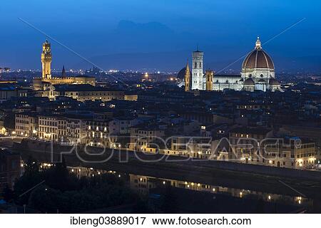 "Cityscape with Cathedral, Palazzo Vecchio, evening mood, Florence, Tuscany, Italy, Europe" View Large Photo Image Stock Photo - "Cityscape with Cathedral, Palazzo Vecchio, evening mood, Florence, Tuscany, Italy, Europe". Fotosearch
