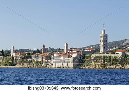 "Cityscape with four steeples, Rab, Rab, Primorje-Gorski Kotar, Croatia, Europe" View Large Photo Image Stock Image - "Cityscape with four steeples, Rab, Rab, Primorje-Gorski Kotar, Croatia, Europe". Fotosearch