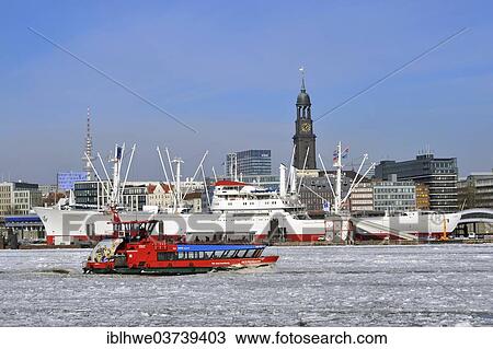 "Cityscape with Michel, Cap San Diego and HADAG ferry with ice flow, Hamburg, Hamburg, Germany, Europe" View Large Photo Image Stock Image - "Cityscape with Michel, Cap San Diego and HADAG ferry with ice flow, Hamburg, Hamburg, Germany, Europe". Fotosearch