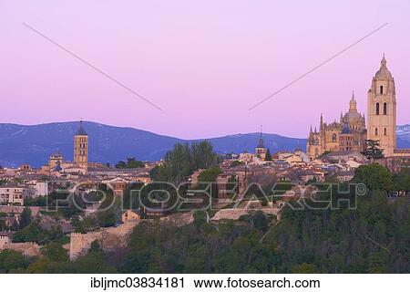 "Cityscape with Segovia Cathedral, at sunset, Segovia, Castile and Leon, Spain, Europe" View Large Photo Image Stock Image - "Cityscape with Segovia Cathedral, at sunset, Segovia, Castile and Leon, Spain, Europe". Fotosearch