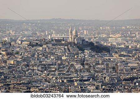 "Cityscape with the Basilica of the Sacred Heart of Paris, Sacre Coeur, Montmartre, Paris, Ile-de-France, France, Europe" View Large Photo Image Picture - "Cityscape with the Basilica of the Sacred Heart of Paris, Sacre Coeur, Montmartre, Paris, Ile-de-France, France, Europe". Fotosearch