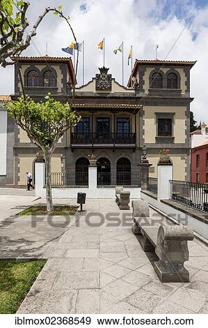 Stock Photo - "Civic centre, historic district of Teror, Gran Canaria, Canary Islands, Spain, Europe, PublicGround, Europe". Fotosearch