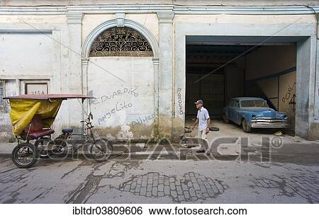Stock Photograph - "Classic car parked in the streets of Havana, Havana, Cuba, North America". Fotosearch