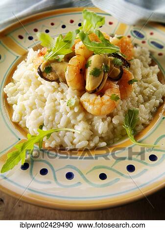 "Classic risotto with prawns, mussels" View Large Photo Image Stock Image - "Classic risotto with prawns, mussels". Fotosearch
